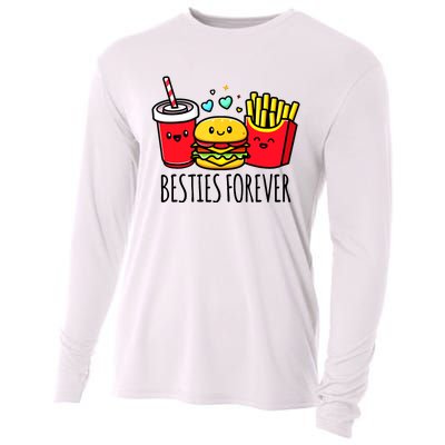 Hamburger French Fries Soda Funny Bff Matching Best Friends Cooling Performance Long Sleeve Crew