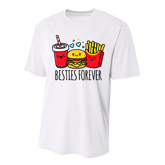 Hamburger French Fries Soda Funny Bff Matching Best Friends Performance Sprint T-Shirt