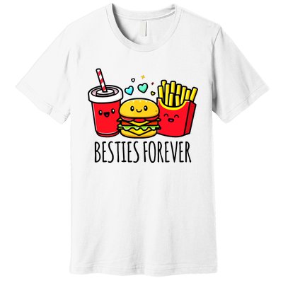 Hamburger French Fries Soda Funny Bff Matching Best Friends Premium T-Shirt