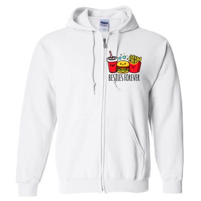 Hamburger French Fries Soda Funny Bff Matching Best Friends Full Zip Hoodie