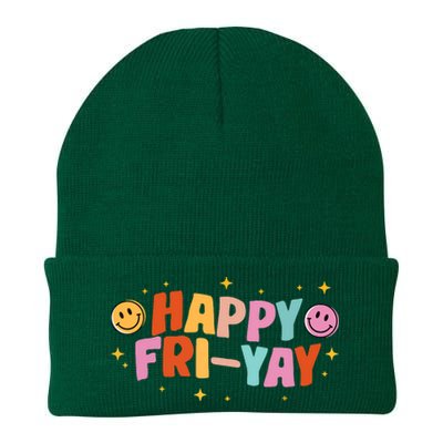 Happy Friyay Friday Lovers Fun Teacher Tgif Knit Cap Winter Beanie