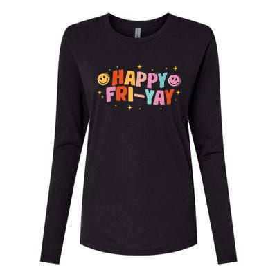 Happy Friyay Friday Lovers Fun Teacher Tgif Womens Cotton Relaxed Long Sleeve T-Shirt