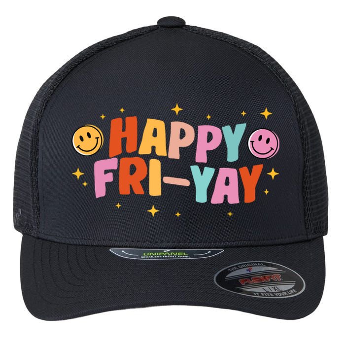 Happy Friyay Friday Lovers Fun Teacher Tgif Flexfit Unipanel Trucker Cap