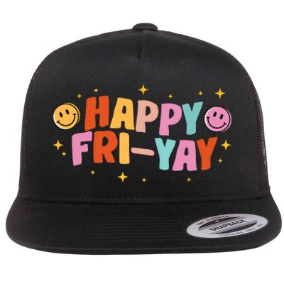 Happy Friyay Friday Lovers Fun Teacher Tgif Flat Bill Trucker Hat