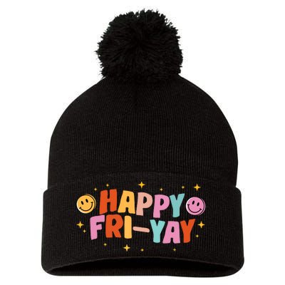 Happy Friyay Friday Lovers Fun Teacher Tgif Pom Pom 12in Knit Beanie