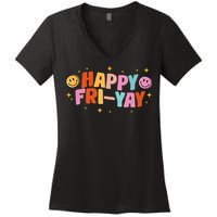 Happy Friyay Friday Lovers Fun Teacher Tgif Women's V-Neck T-Shirt