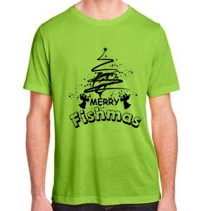 Holiday Funny Fishing Lovers Merry Fishmas Gift Adult ChromaSoft Performance T-Shirt