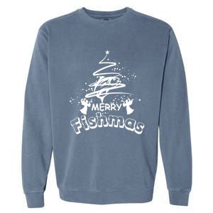 Holiday Funny Fishing Lovers Merry Fishmas Gift Garment-Dyed Sweatshirt