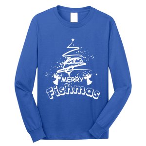 Holiday Funny Fishing Lovers Merry Fishmas Gift Long Sleeve Shirt