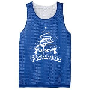 Holiday Funny Fishing Lovers Merry Fishmas Gift Mesh Reversible Basketball Jersey Tank