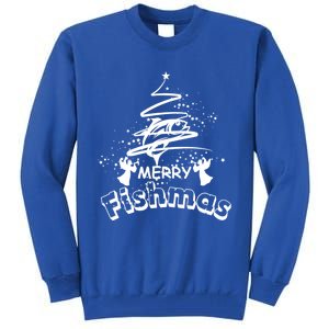 Holiday Funny Fishing Lovers Merry Fishmas Gift Tall Sweatshirt