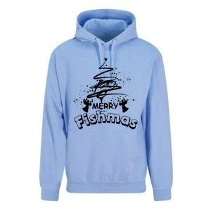 Holiday Funny Fishing Lovers Merry Fishmas Gift Unisex Surf Hoodie