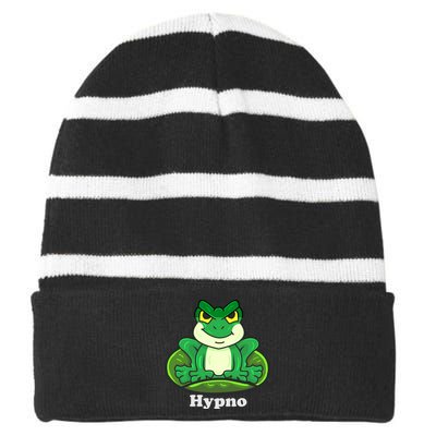 Hypno Funny Frog Football Coach Cute Plus Size, Funny Frog Sayings for Shirts Striped Beanie with Solid Band