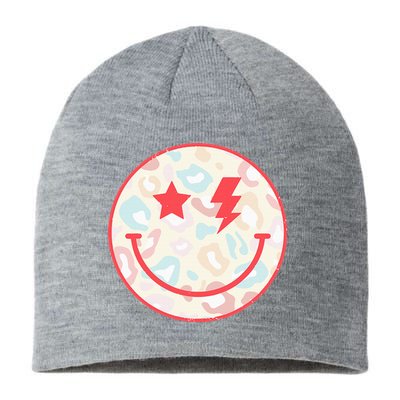 Happy Face Floral Preppy Aesthetic Smiling Face Sustainable Beanie