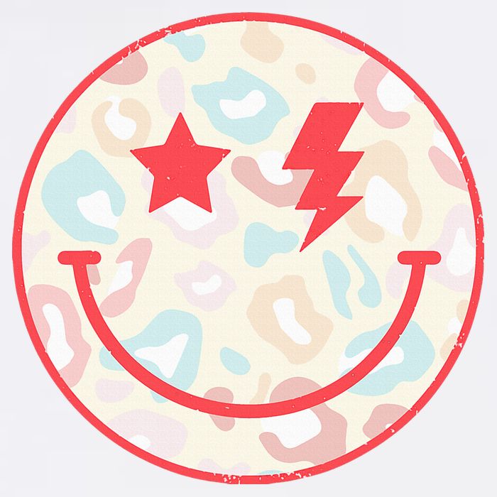 Happy Face Floral Preppy Aesthetic Smiling Face T-Shirt