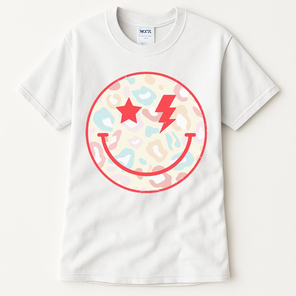 Happy Face Floral Preppy Aesthetic Smiling Face Tall T-Shirt