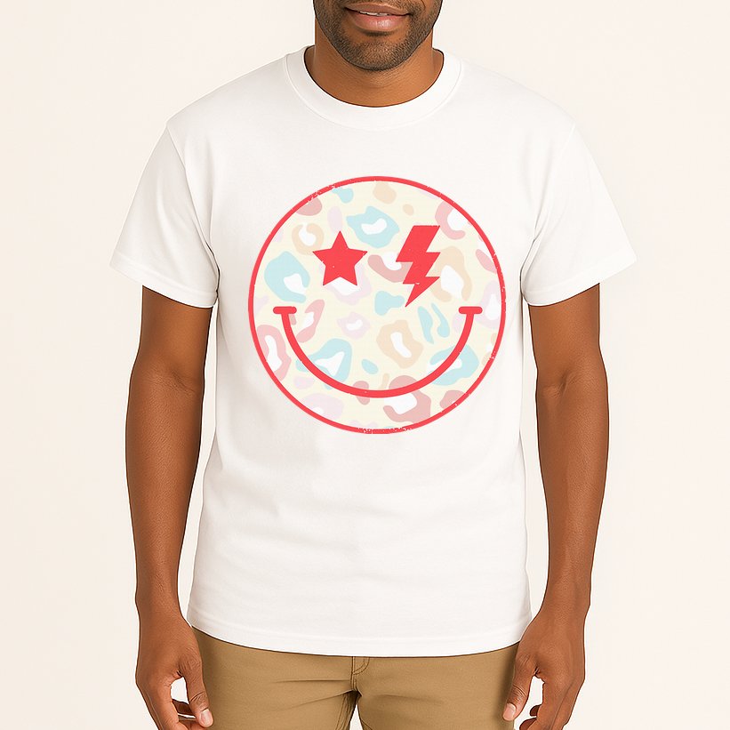 Happy Face Floral Preppy Aesthetic Smiling Face Tall T-Shirt