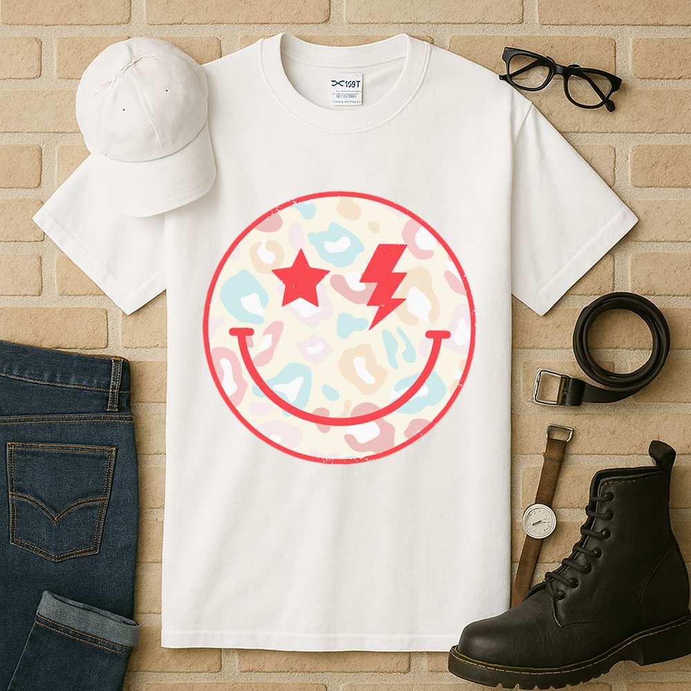 Happy Face Floral Preppy Aesthetic Smiling Face Tall T-Shirt