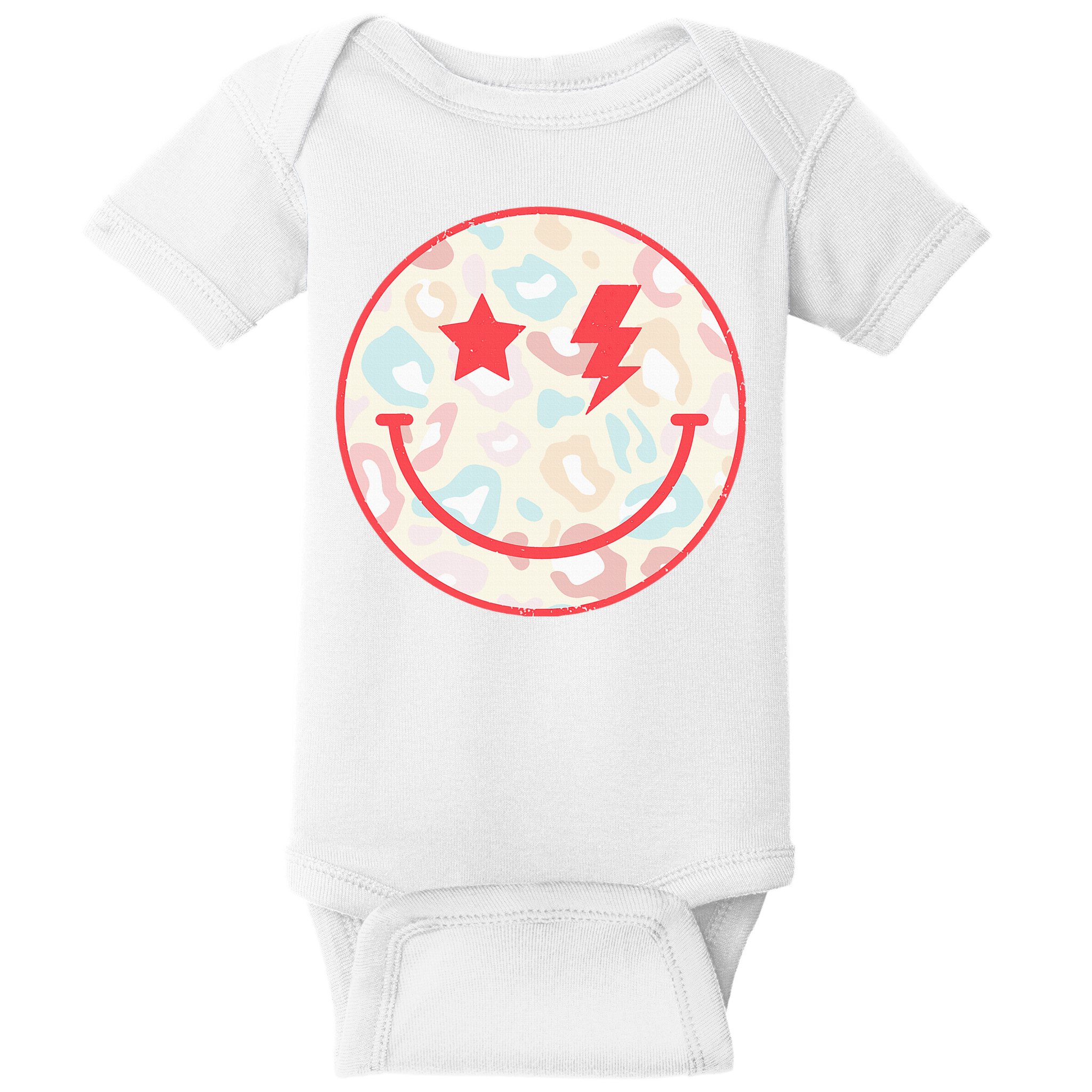Happy Face Floral Preppy Aesthetic Smiling Face Baby Bodysuit
