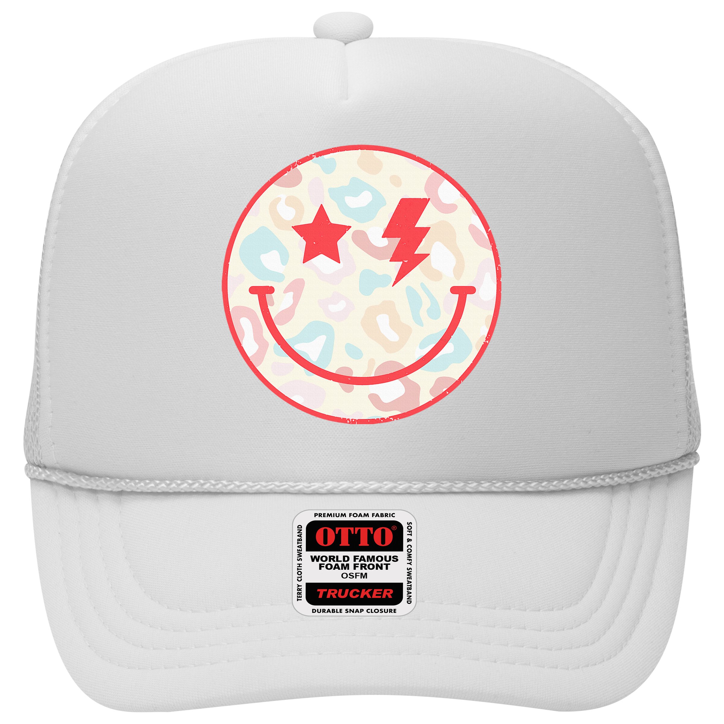 Happy Face Floral Preppy Aesthetic Smiling Face Hat