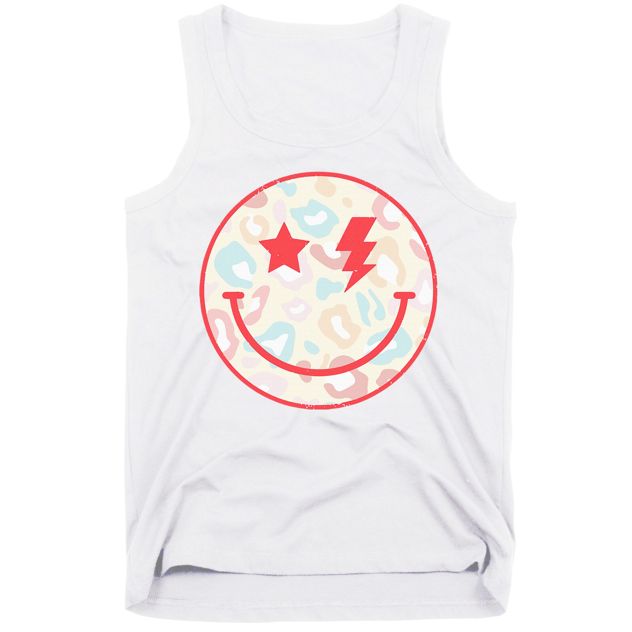 Happy Face Floral Preppy Aesthetic Smiling Face Tank Top