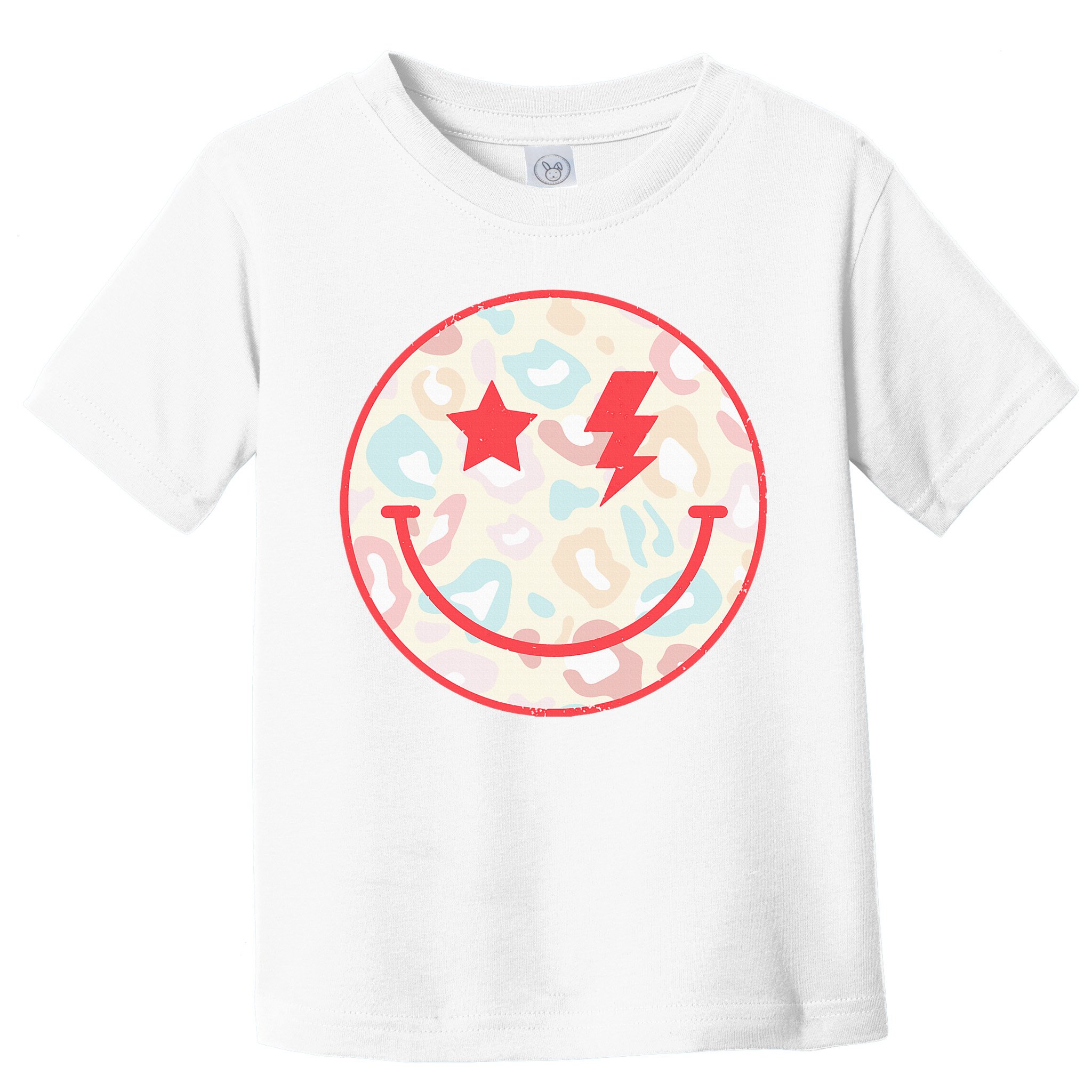 Happy Face Floral Preppy Aesthetic Smiling Face Toddler T-Shirt