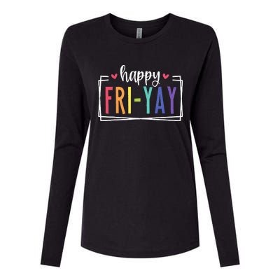 Happy Friyay Friday Lovers Fun Teacher Womens Cotton Relaxed Long Sleeve T-Shirt