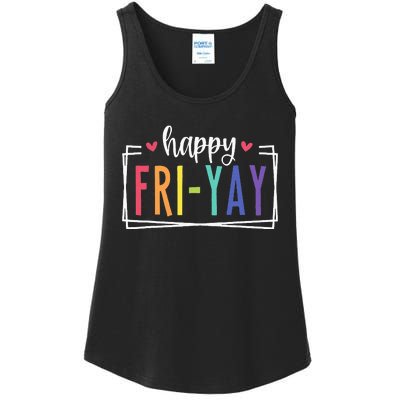 Happy Friyay Friday Lovers Fun Teacher Ladies Essential Tank