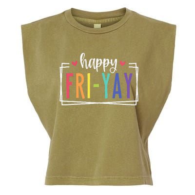 Happy Friyay Friday Lovers Fun Teacher Garment-Dyed Women's Muscle Tee