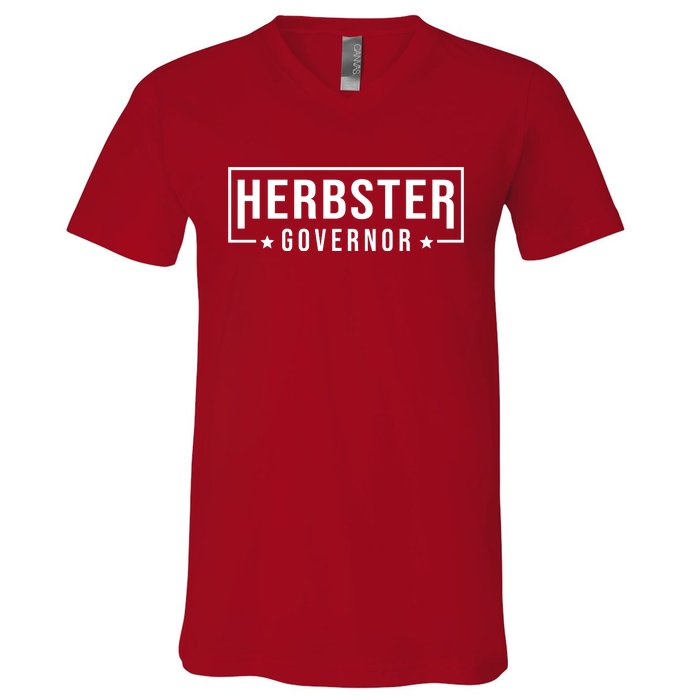 Herbster For Governor V-Neck T-Shirt