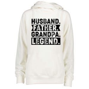 Husband Father Grandpa Legend Present For Fathers Day Funny Gift Womens Funnel Neck Pullover Hood