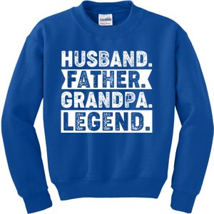 Husband Father Grandpa Legend Present For Fathers Day Funny Gift Kids Sweatshirt