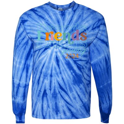 Happy Friends Giving 2024 Friendsgiving 2024 Thanksgiving Gift Tie-Dye Long Sleeve Shirt