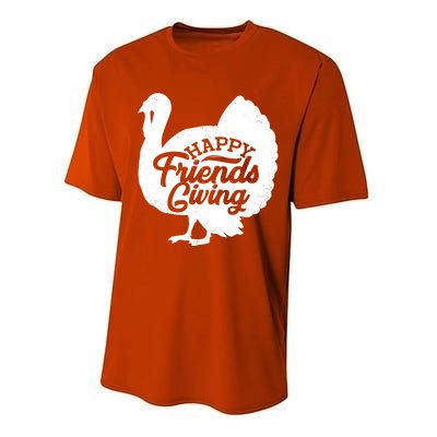 Happy Friends Giving Funny Thanksgiving Turkey Gift Meaningful Gift Performance Sprint T-Shirt