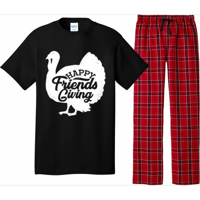 Happy Friends Giving Funny Thanksgiving Turkey Gift Meaningful Gift Pajama Set