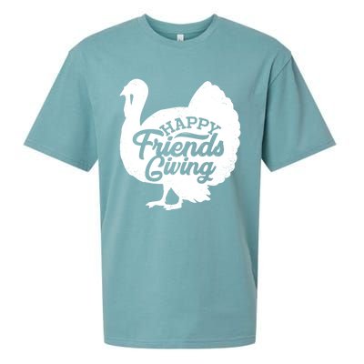 Happy Friends Giving Funny Thanksgiving Turkey Gift Meaningful Gift Sueded Cloud Jersey T-Shirt