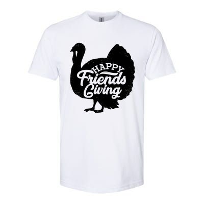 Happy Friends Giving Funny Thanksgiving Turkey Gift Meaningful Gift Softstyle CVC T-Shirt