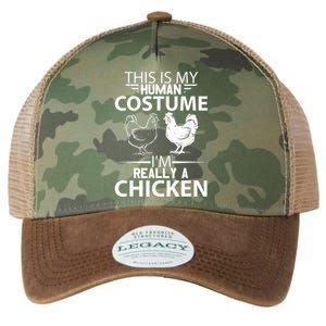 Halloween Funny Gift This Is My Human Costume Chicken Legacy Tie Dye Trucker Hat