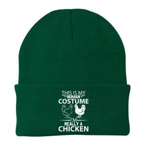 Halloween Funny Gift This Is My Human Costume Chicken Knit Cap Winter Beanie