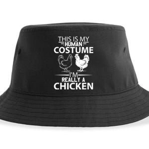 Halloween Funny Gift This Is My Human Costume Chicken Sustainable Bucket Hat