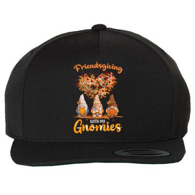 Happy Friendsgiving Gnomies Work Thanksgiving For Friends Gift Wool Snapback Cap