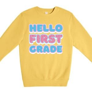 Hello First Grade Back To School Premium Crewneck Sweatshirt