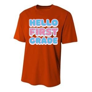 Hello First Grade Back To School Performance Sprint T-Shirt