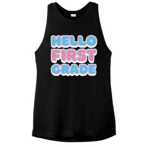 Hello First Grade Back To School Ladies PosiCharge Tri-Blend Wicking Tank