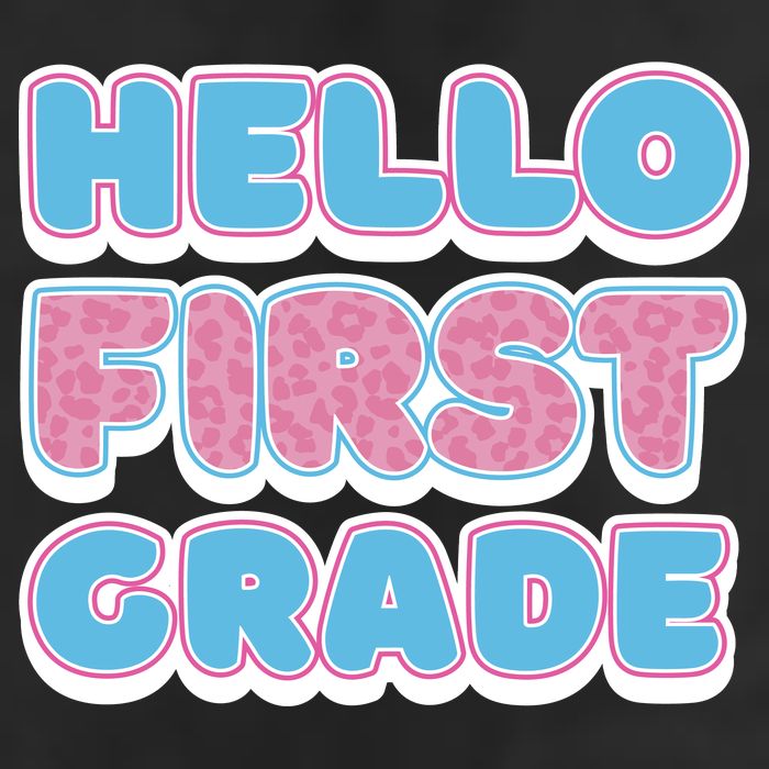 Hello First Grade Back To School 7 Panel Mesh Trucker Snapback Hat