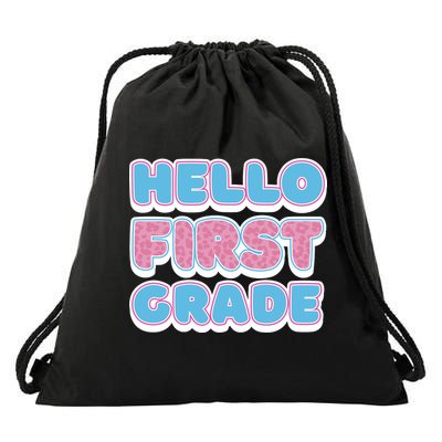Hello First Grade Back To School Drawstring Bag