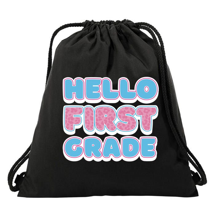 Hello First Grade Back To School Drawstring Bag