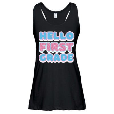 Hello First Grade Back To School Ladies Essential Flowy Tank