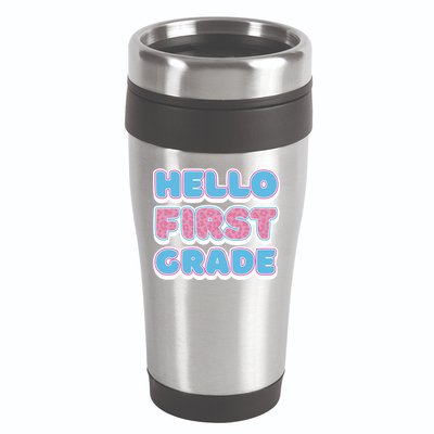 Hello First Grade Back To School 16oz Travel Tumbler