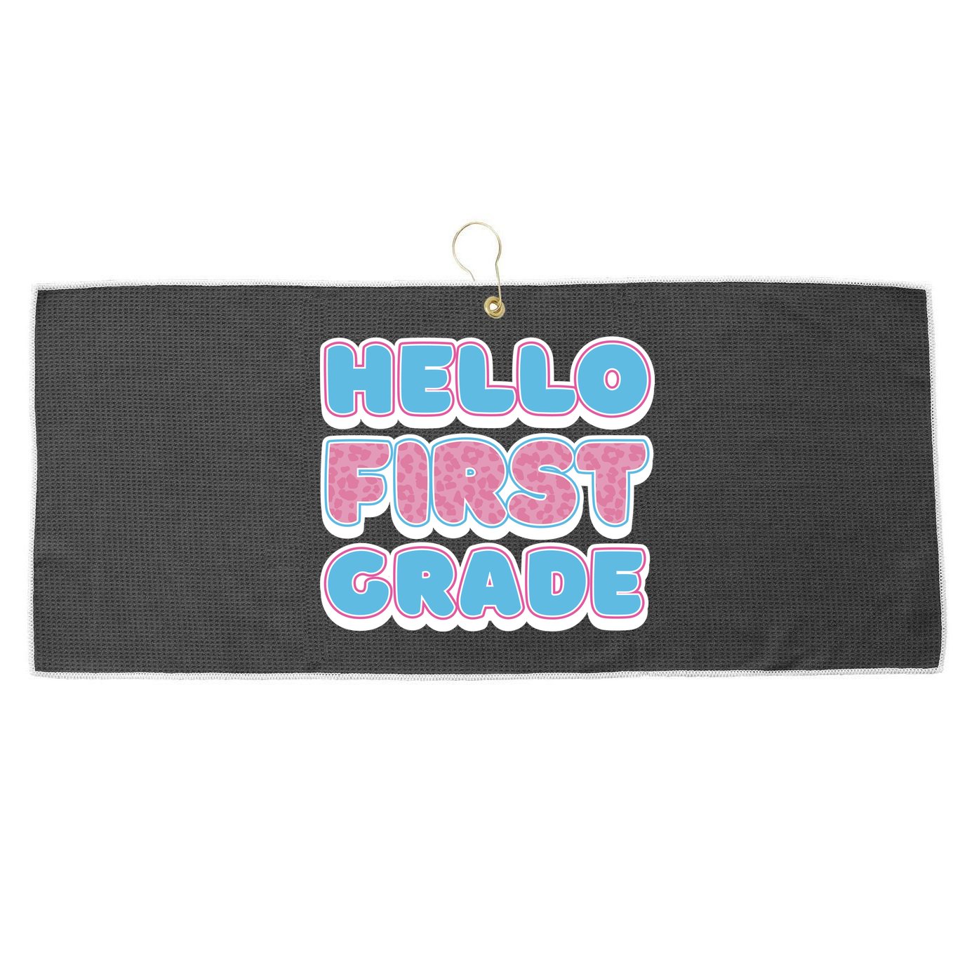 Hello First Grade Back To School Large Microfiber Waffle Golf Towel